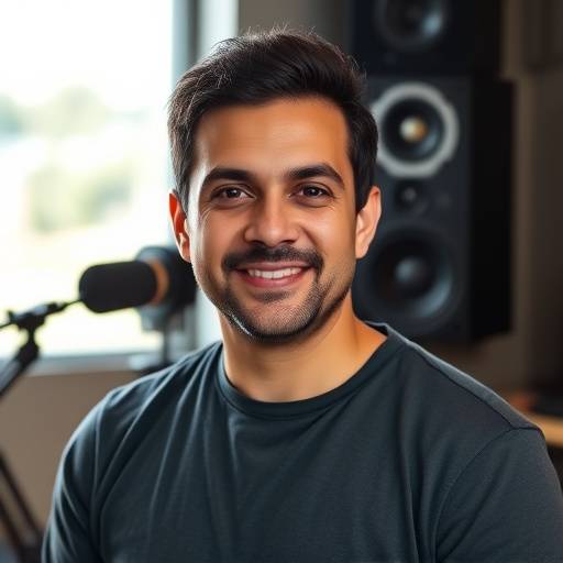 Foto de Rafael Almeida, Engenheiro de Som e Co-fundador do Estüdio Melodia Impecável.